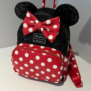Disney Parks Minnie Sequin and polka dot mini backpack